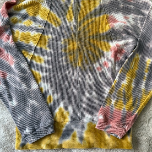 Anthropologie Pilcro Angie Tie Dye Cowl Neck Thermal Sweatshirt Top Size M - Picture 8 of 8